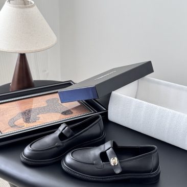 Giày Moccasins Chanel siêu cấp màu đen da mềm phong cách basic sang trọng