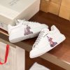 Giày thể thao Alexander McQueen cao 4.5cm màu trắng họa tiết hoạt hình đẹp