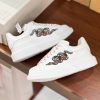 Giày thể thao Alexander McQueen cao 4.5cm màu trắng đính hạt hình rắn màu