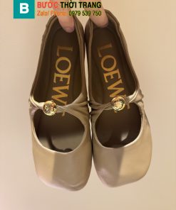 Giày búp bê LOEWE màu nâu siêu cấp da mềm dáng bàn chân gọn gàng