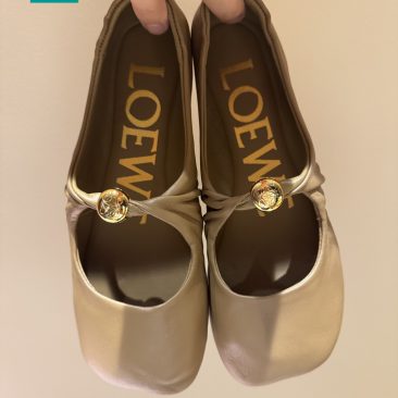 Giày búp bê LOEWE màu nâu siêu cấp da mềm dáng bàn chân gọn gàng