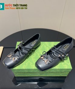 Giày búp bê nữ Gucci màu đen siêu cấp chất liệu da bò bền bỉ mềm mại