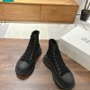 Giày cao cổ Alexander McQueen màu đen đế cao 5cm chất vải
