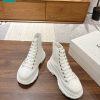 Giày cao cổ Alexander McQueen màu trắng đế cao 5cm chất vải