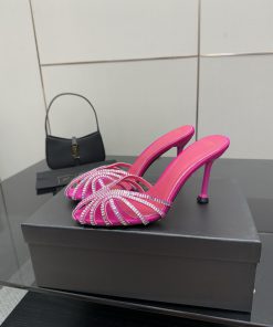 Dép cao gót Alevi Milano siêu cấp màu hồng đính ngọc siêu đẹp