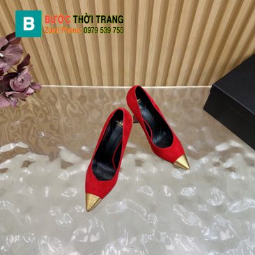 Giày cao gót BALMAN cao cấp màu đỏ mũi nhọn đế cao 10cm hình thỏi son độc đáo