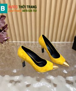 Giày cao gót BALMAN cao cấp màu vàng đế cao 10cm hình thỏi son độc đáo