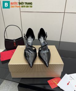 Giày cao gót Christian Louboutin cao cấp màu đen da bóng đế đỏ bắt mắt