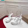 Giày cao gót Christian Louboutin cao cấp màu trắng da bóng mượt gót nhỏ cao 15 cm