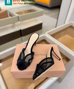 Giày cao gót Gianvito rossi màu đen chất liệu lưới thoáng mát sang trọng đế cao 8,5cm