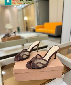 Giày cao gót Gianvito rossi màu nâu chất liệu lưới thoáng mát sang trọng đế cao 8,5cm