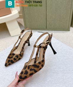 Giày Gianvito rossi cao gót màu nâu da báo siêu cấp mũi nhọn nữ tính