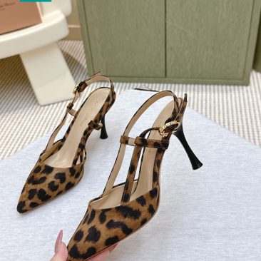 Giày Gianvito rossi cao gót màu nâu da báo siêu cấp mũi nhọn nữ tính