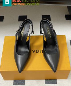 Giày cao gót LV 9 cm màu đen chất da bò rất đẹp, mũi nhọn nữ tính