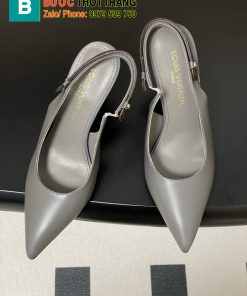 Giày cao gót LV 9 cm màu ghi chất da bò rất đẹp, mũi nhọn nữ tính