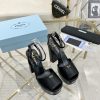 Giày cao gót PRADA hở mũi màu đen đế vuống cao chắc chắn chất da bò xịn đẹp