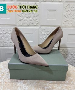 Giày cao gót TOM FORD màu xám đế cao 10,5cm tôn dáng được làm từ lụa cao cấp mềm mại