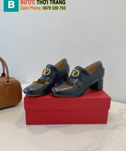 Giày cao gót nữ Valentino Garavani màu đen da bò cao cấp thiết kế thanh lịch