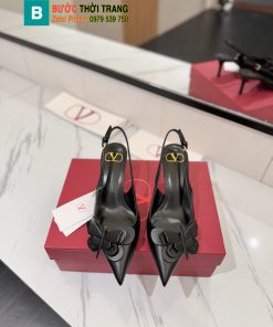Giày cao gót Velentino màu đen họa tiết chú bướm xinh xắn, cao 6,5cm