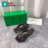 Giày cao gót mũi vuông Bottega Veneta đan da màu nâu socola cao 5cm