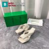Giày cao gót mũi vuông Bottega Veneta đan da mềm mịn màu trắng cao 5cm