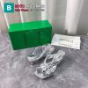 Giày cao gót mũi vuông Bottega Veneta đan da màu bạc ánh socola cao 5cm