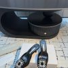 Giày cao gót nữ Manolo Blahnik cao cấp màu đen đậm đính ngọc lấp lánh đế cao 5cm