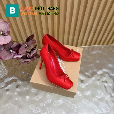 Giày cao gót 𝐶ℎ𝑟𝑖𝑠𝑡𝑖𝑎𝑛 𝐿𝑜𝑢𝑏𝑜𝑢𝑡𝑖𝑛 màu đỏ tươi quyến rũ đế cao 10cm chất liệu satin mềm mượt