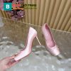 Giày cao gót 𝐶ℎ𝑟𝑖𝑠𝑡𝑖𝑎𝑛 𝐿𝑜𝑢𝑏𝑜𝑢𝑡𝑖𝑛 màu hồng phấn quyến rũ đế cao 10cm chất liệu satin mềm mượt