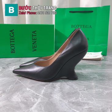 Giày đế xuồng Bottega Veneta mũi nhọn cao 10cm màu đen hàng siêu cấp
