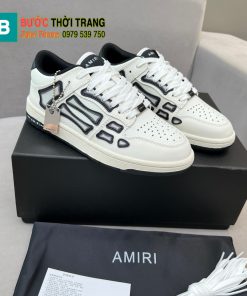 Giày thể thao AMIRI cao cấp màu trắng họa tiết xương cá hai bên màu đen độc đáo phong cách năng động