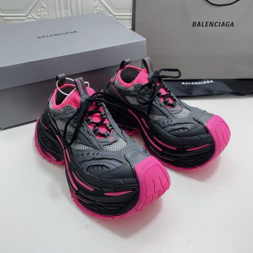 Giày thể thao Platform Reduced màu ghi đen viền hồng cao cấp phong cách năng động