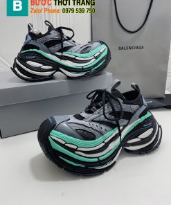 Giày thể thao Platform Reduced màu ghi đen viền xanh cao cấp phong cách năng động