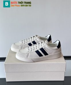 Giày thể thao BALLY màu trắng kẻ đen chất liệu da bê mềm mại phong cách basic