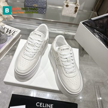 Giày thể thao CELINE màu trắng đế xuồng da bò mềm đanh cực đẹp