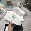 Giày thể thao CELINE màu trắng sọc xanh đế cao da bò mềm mại