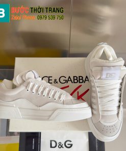 Giày thể thao LOEWE màu be trắng da bò thật cao cấp đế cao 3,5cm, đế cao su chống trượt bền bỉ