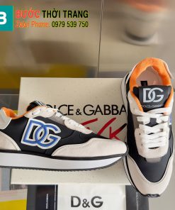 Giày thể thao LOEWE màu đen trắng kết hợp da bò thật cao cấp đế cao 3cm, đế cao su chống trượt bền bỉ