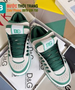 Giày thể thao LOEWE màu trắng kết hợp xanh lá cây da bò thật cao cấp đế cao 3,5cm, đế cao su chống trượt bền bỉ