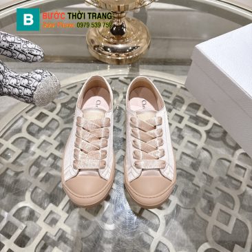 Giày thể thao Dior màu be chất liệu vải lụa mềm mượt ôm chân