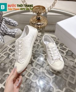 Giày thể thao Dior màu trắng ngà chất liệu vải lụa mềm mượt ôm chân