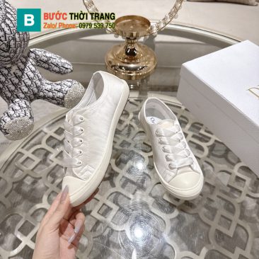 Giày thể thao Dior màu trắng ngà chất liệu vải lụa mềm mượt ôm chân