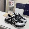 Giày thể thao Gucci cao cấp màu ghi đen kiểu dáng năng động