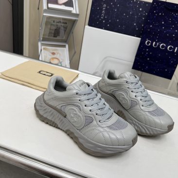 Giày thể thao Gucci cao cấp màu ghi kiểu dáng năng động