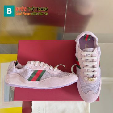 Giày thể thao Gucci Shift màu tím cao cấp họa tiết vạch xanh đỏ đặc trưng