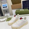 Giày thể thao Gucci cao cấp màu trắng ngà chất liệu da bò đằm tay