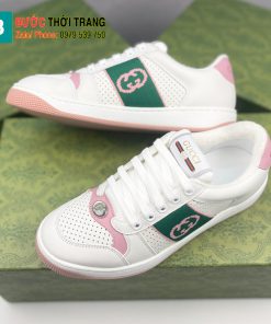 Giày thể thao Gucci siêu cấp màu trắng hồng mềm êm, phong cách năng động