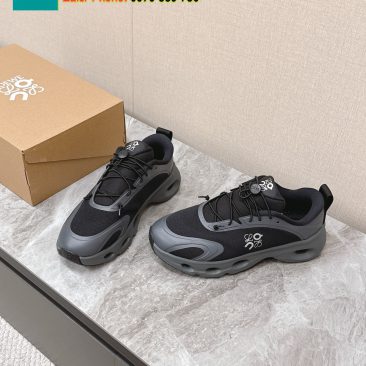 Giày thể thao LOEWE màu ghi đen phong cách năng động thoáng mát đế cao su bền bỉ đàn hồi vượt trội