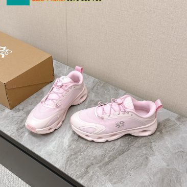 Giày thể thao LOEWE màu hồng nhạt phong cách năng động thoáng mát đế cao su bền bỉ đàn hồi vượt trội
