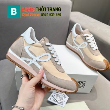 Giày thể thao LOEWE màu nâu be phong cách trẻ trung năng động đế cao 6cm